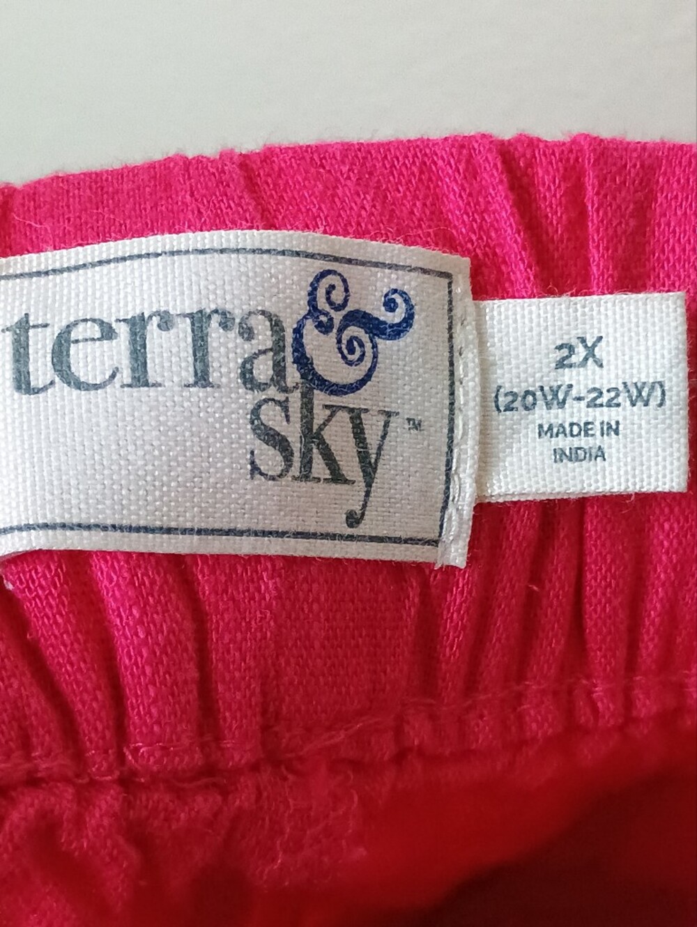 TS Linen Short Plus Size 2X(20W-22W) Drawstring - Raspberry Stone - Picture 6 of 7